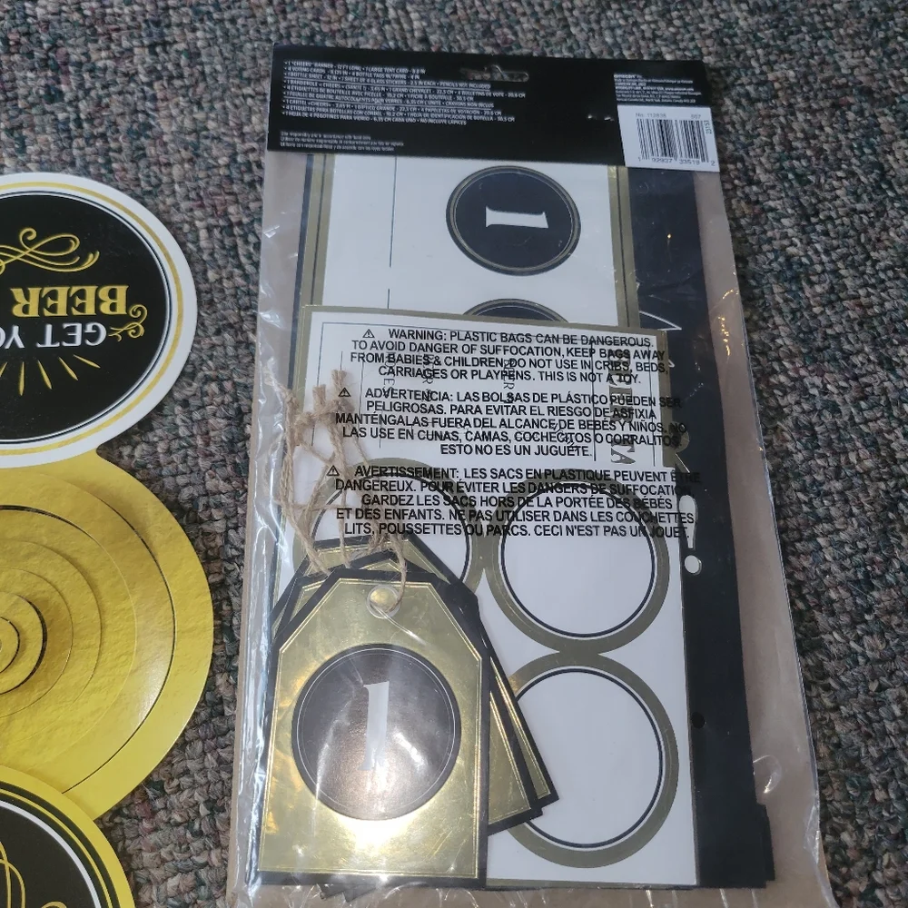 Gold and Black Beer Tasting Kit And Party Decor